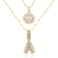 2pc 14k Diamond Letter Initial Necklaces（副本）